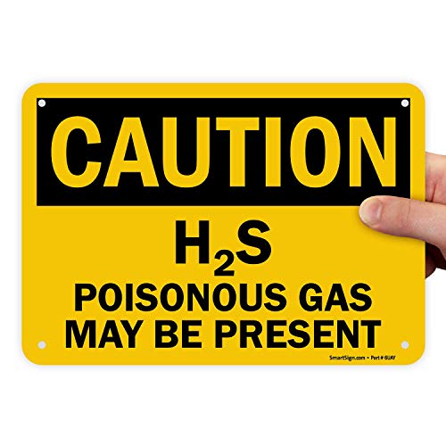 SmartSign זהירות - גז רעיל H2S עשוי להיות נוכח תווית | 10 x 14 3M מהנדס מהנדס רפלקטיבי